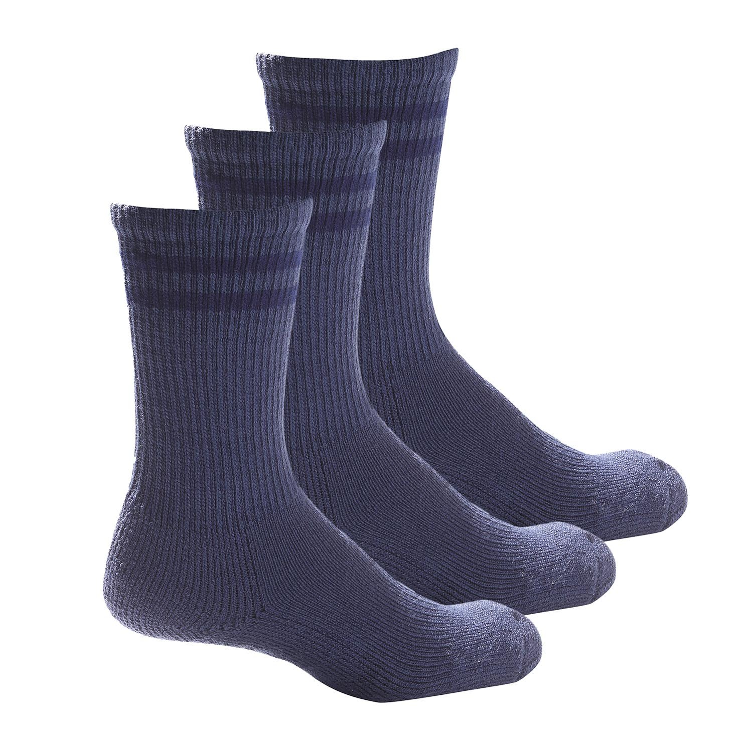 Pro Feet Cushioned Sole Blue Crew 3-Pack - Large